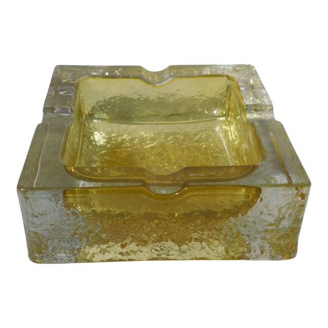 1960s Amber Murano Ashtray For Sale