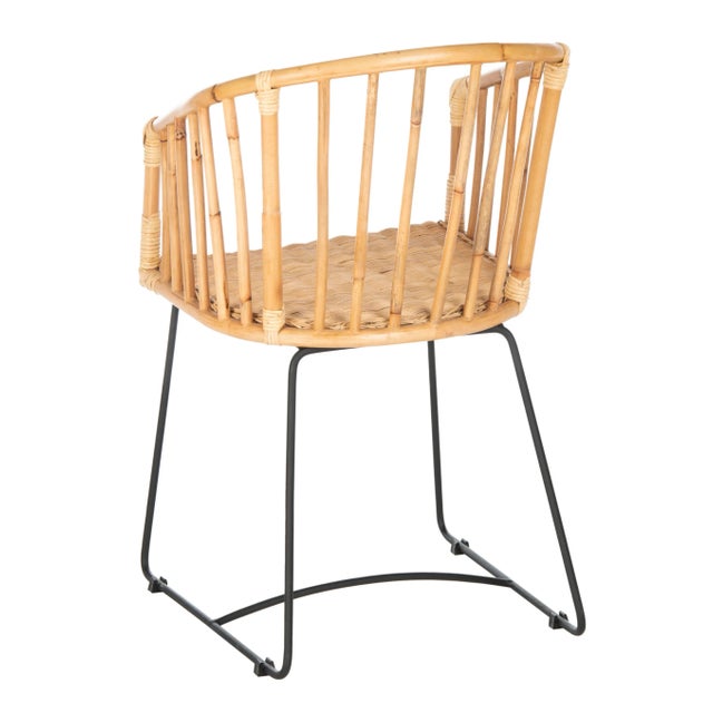 2020s Rattan Barrel Dining Chair in Natural & Black For Sale - Image 5 of 11