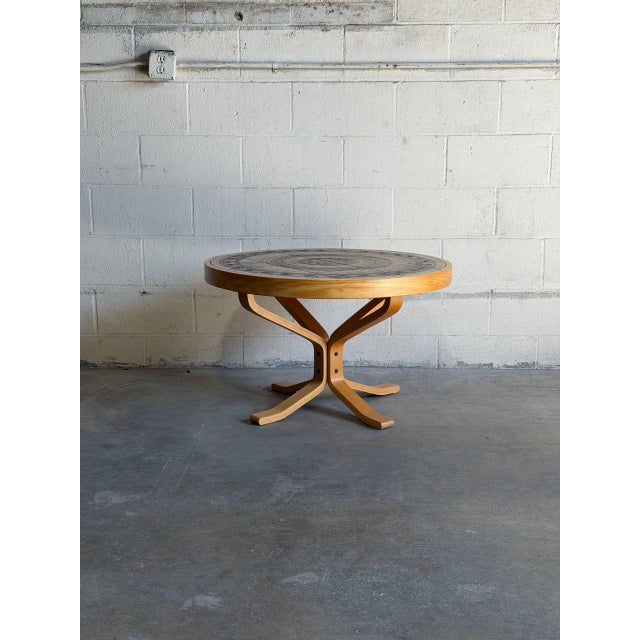 Vintage Danish Modern Tile Top Coffee Table by h.m. Sofaborde Scandinavian Oak Table For Sale In Los Angeles - Image 6 of 9