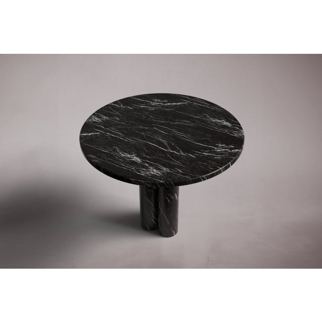Zade Alexander Black Marble Round Dining Table 35.4" For Sale - Image 4 of 5