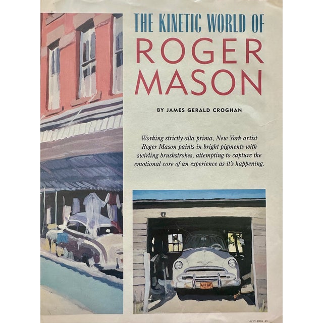 1990s Roger Mason – “Girl Looking at Ferris Wheel” (1990) | Oil on Canvas, 33″ × 30″, Framed For Sale - Image 15 of 18