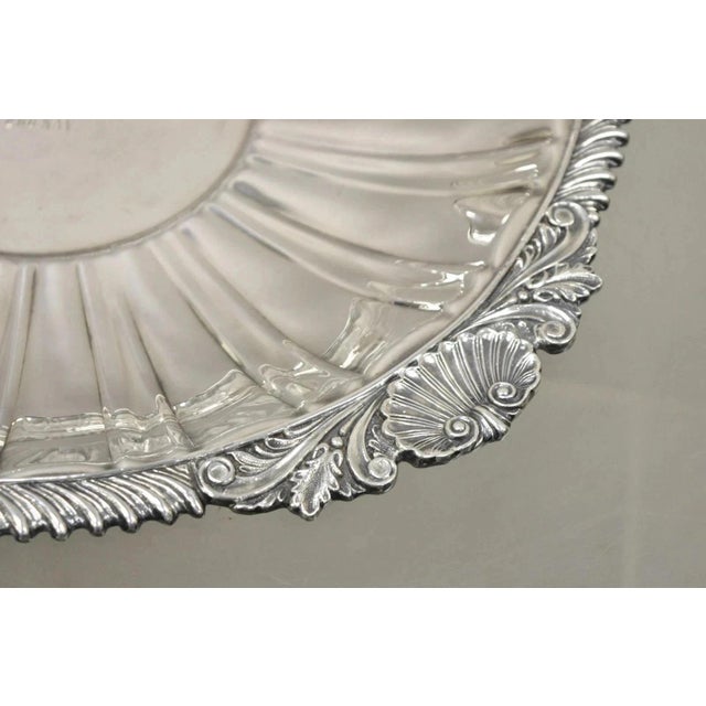 Metal Antique "Barefoot Mailman Rally 1962" Award Silver Plated Serving Platter Tray For Sale - Image 7 of 10