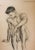 1950s Vintage Mid Century Charles Normann Seated Male Charcoal Drawing For Sale - Image 5 of 5
