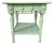 Antique Primitive Wood Work Table Rustic Green Paint For Sale
