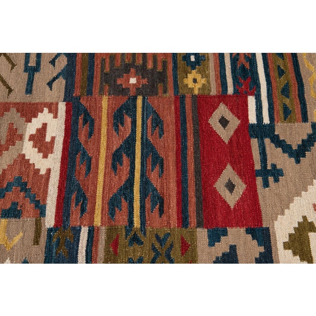 Textile 21st Century Modern Kilim Rug 5 '6'' X 7' 9''. For Sale - Image 7 of 12