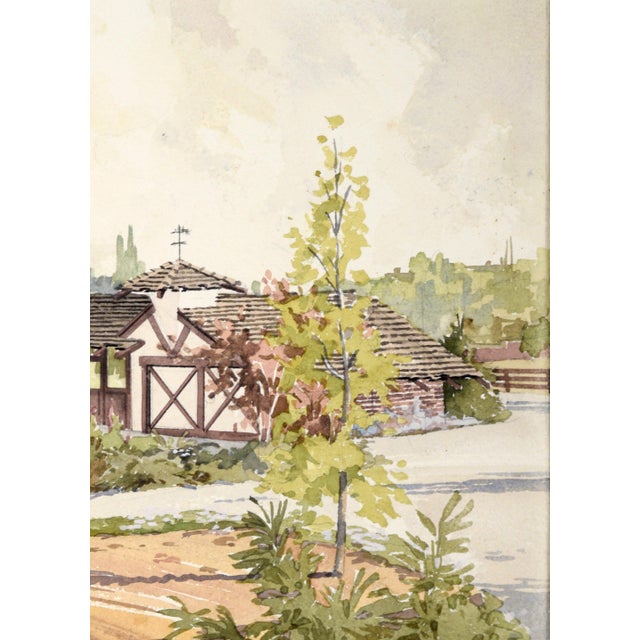 California Ranch Original Watercolor Landscape by George Alfred Morrison For Sale - Image 4 of 7