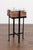 A contemporary side table made of an Italian antique red brick from the early 20th century with glass top and custom iron...