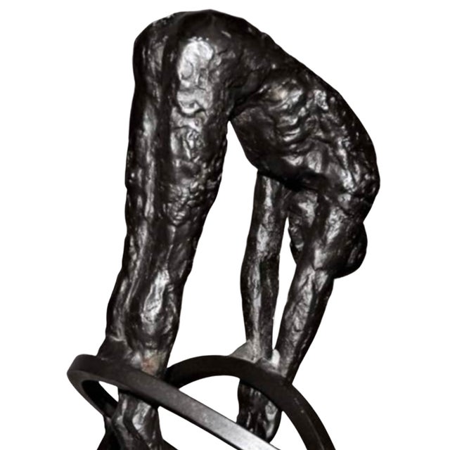 20th Century Bronze Modernist Kinetic Sculpture With Acrobats on Helical Form For Sale - Image 4 of 4