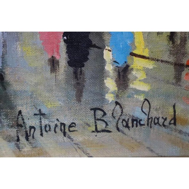 Impressionist Original Antione Blanchard Paris Street Scene Oil Painting For Sale - Image 3 of 3