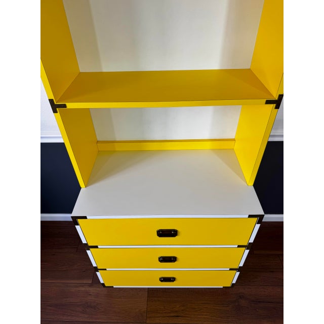 Mid-Century Modern 1960s Mid Century Two-Tone "Colormates" Campaign Chest of Drawers & Bookcase Combo by Morris of California For Sale - Image 3 of 12