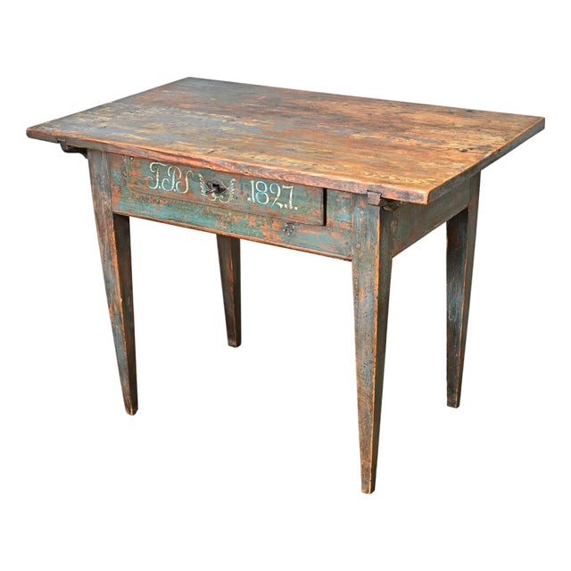 Swedish Painted Pine Desk Circa 1827 For Sale