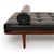 This stunning vintage Danish mid-century modern teak daybed has been expertly reupholstered in luxurious black leather by...