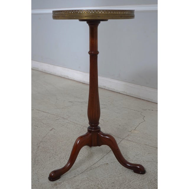 Age: Approx: 40 Years Old Details: Kent Finish Brass Gallery Top High Quality Construction Queen Anne Legs & Pad Feet...