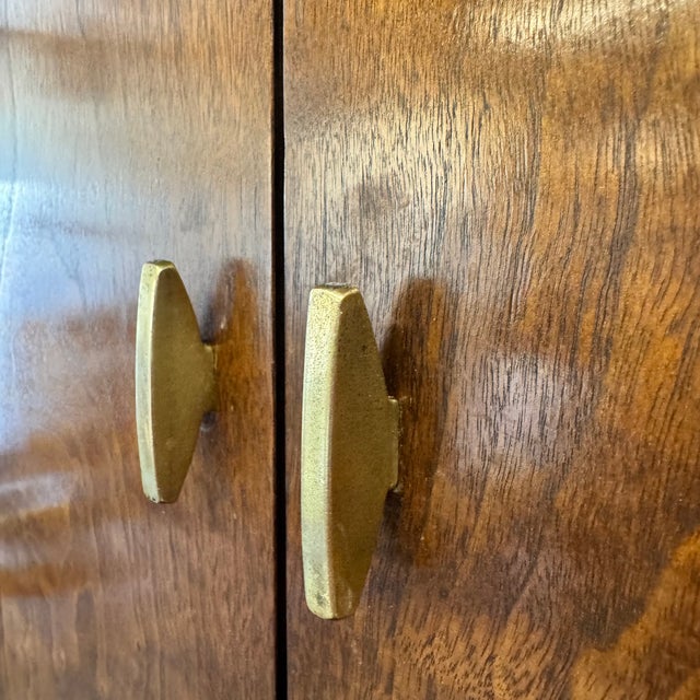 80s Henredon Tall Secretary With Drop Down Desk in Oak For Sale - Image 10 of 18
