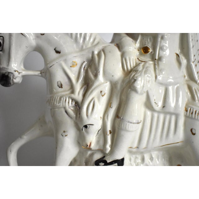 Mid 19th Century Antique Staffordshire Scottish Hunter on Horseback Figurine For Sale - Image 5 of 9
