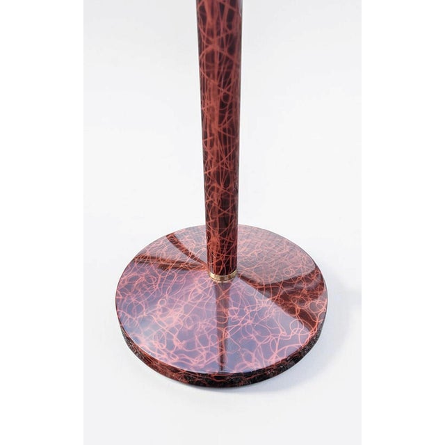 Mid-Century Italian Lacquered Goatskin & Brass Adjustable Torchiere Floor Lamp, 1950s For Sale - Image 6 of 18