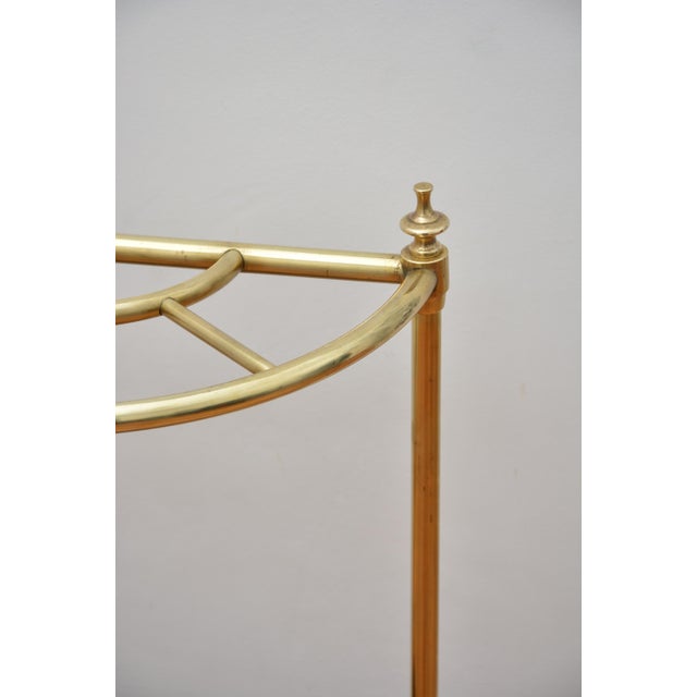 Metal Demi Lune Brass Umbrella Stand, 1920 For Sale - Image 7 of 11