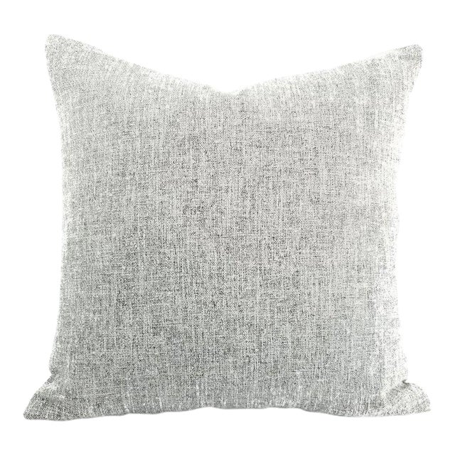 Stroheim Amatola in the Color Salt White and Black Woven Pillow Cover - 20" X 20" For Sale