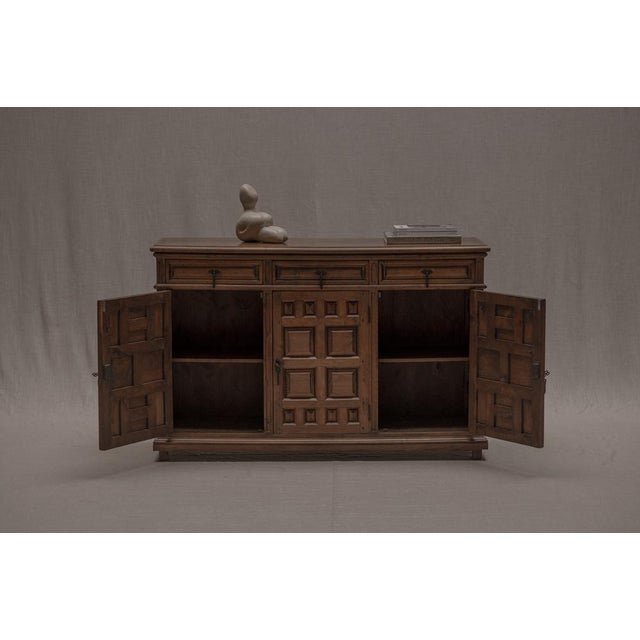 1970s Brutalist Spanish Sideboard in Wood, 1970s For Sale - Image 5 of 18