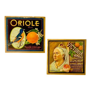 1930s Vintage Boho Chic Americana Art Deco Orange Crate Ephemera Advertisement Art For Sale