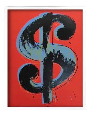 Sunday B. Morning after Andy Warhol, Dollar Red, Silkscreen Print, Framed