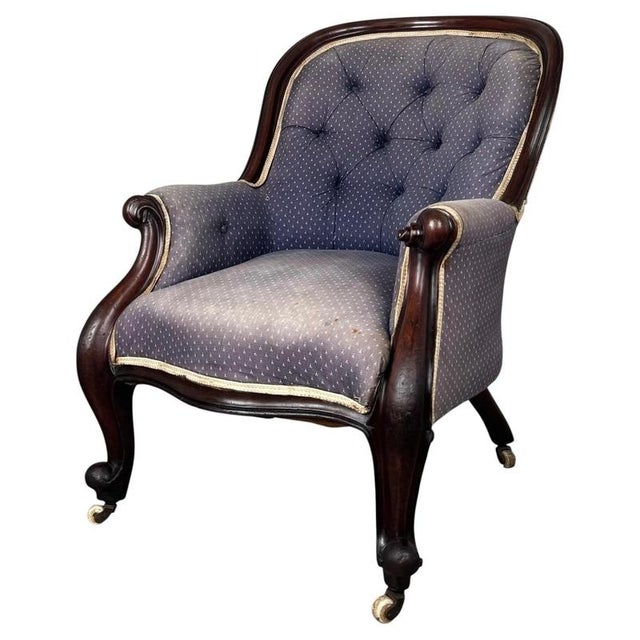 Antique Mahogany Button Back Chair, 1800s For Sale - Image 12 of 12