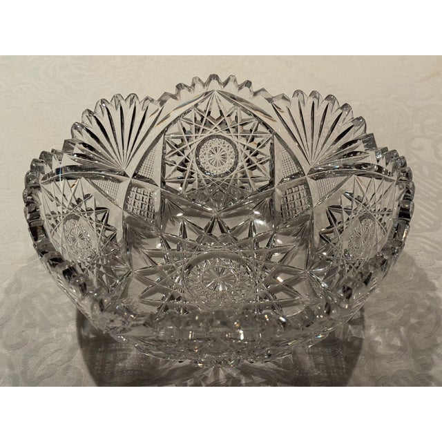 American Late 19th Century American Brilliant Period Matching Crystal Bowls - a Pair For Sale - Image 3 of 12