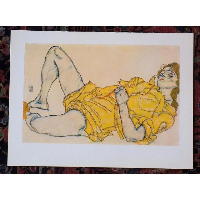 Abstract Vintage 20th Century Signed Egon Schiele Expressionist Female Figural Lithographs - Set of 3 For Sale - Image 3 of 6