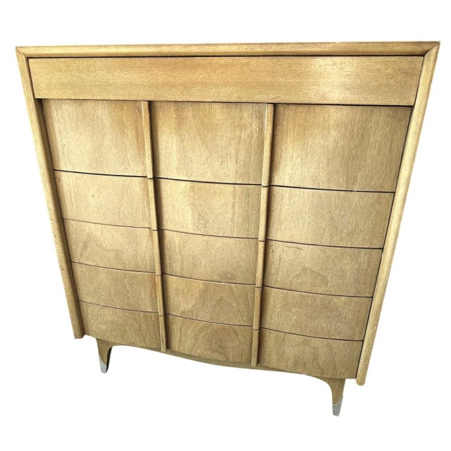 Rare find! Bleached Mahogany American of Martinsville Fully Restored Chest of Drawers -Vintage 1950s. Possibly designed by...