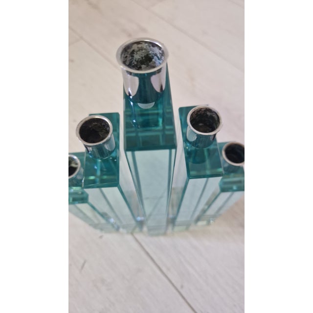 Candlestick in Glass and Chromed Brass with Gallotti and Root from Gallotti & Radice, 1960s For Sale - Image 12 of 12