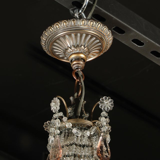Hollywood Regency Crystal Beaded Chandelier W/ Gilt Bronze Fittings by Baccarat For Sale - Image 15 of 18