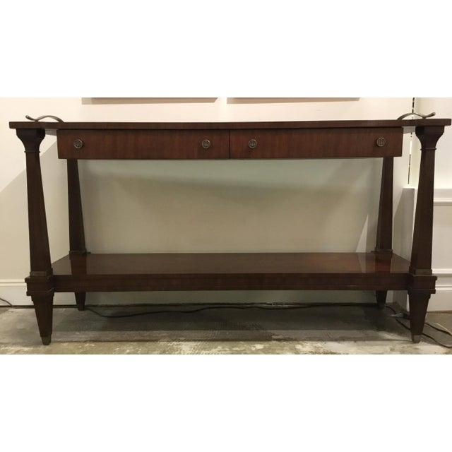 Transitional Henredon Lafayette Mahogany Finished Wood Server/Console Table For Sale - Image 9 of 9