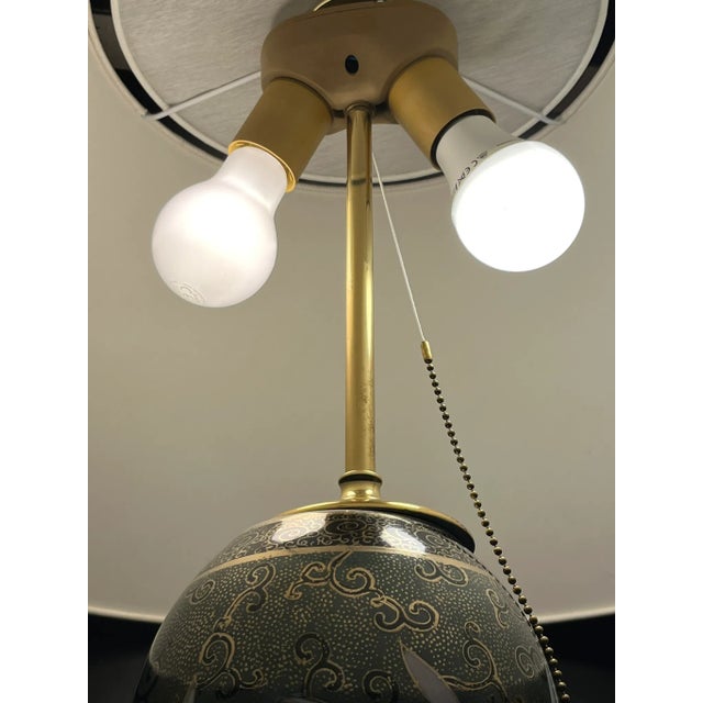 1990s Large Elle Due Table Lamp in Hand-Painted Enameled Porcelain from Sigma, 1990s For Sale - Image 5 of 18