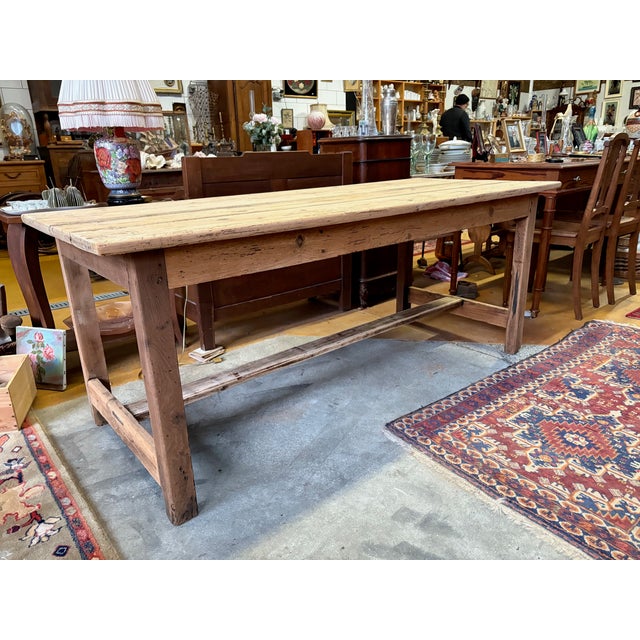 Antique Rustic Farmhouse Table in Oak For Sale - Image 10 of 10