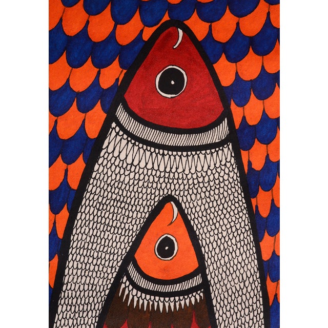 This exquisite hand-painted Madhubani (Mithila) folk-art painting by Mamta Devi, National Award winner in 2016, celebrates...