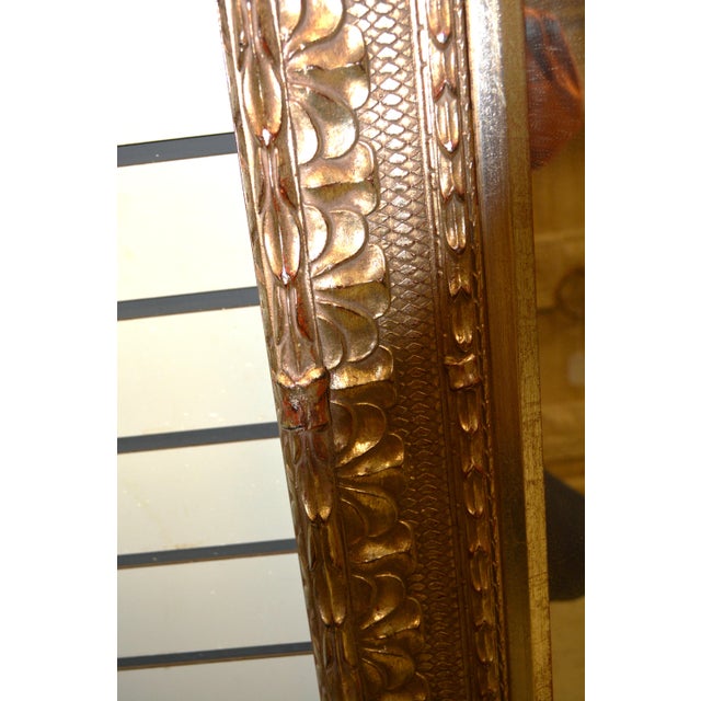 2000 - 2009 Ornate Plaster / Wood Silver W/ Gold Wash Rectangular Wall or Mantel Mirror For Sale - Image 5 of 18