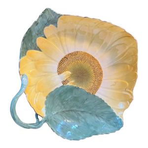 Antique 18th Century Meissen Porcelain Botanical Sunflower Dish