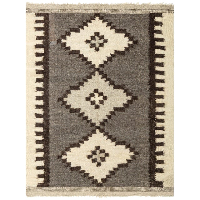European Folk Stamverband Goat Hair Rug by Doris Leslie Blau For Sale