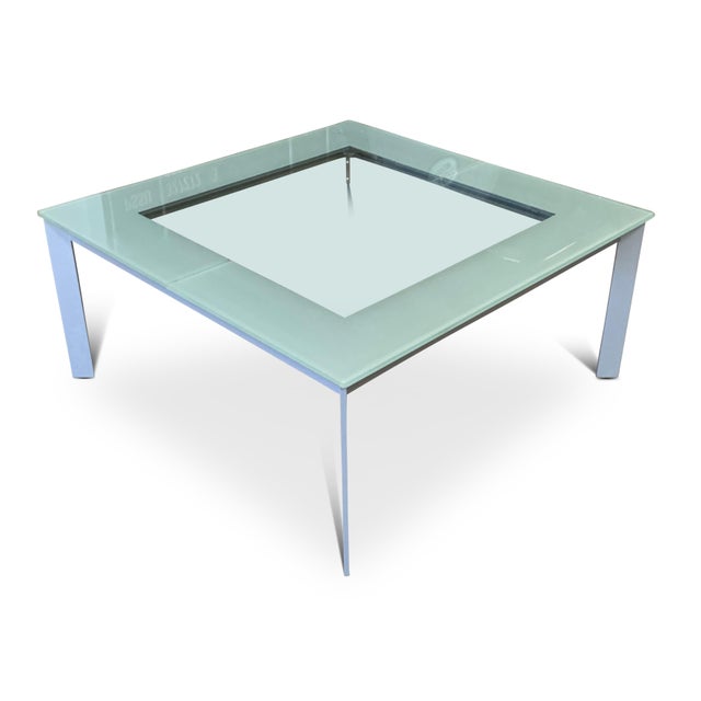 Mid-Century Modern Modernist Metamorphic Extending Glass and Steel Coffee Table with Storage from Knoll, 2000s For Sale - Image 3 of 9
