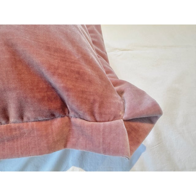 Textile Pair of Custom Pink Velvet Euro Pillow Shams For Sale - Image 7 of 9