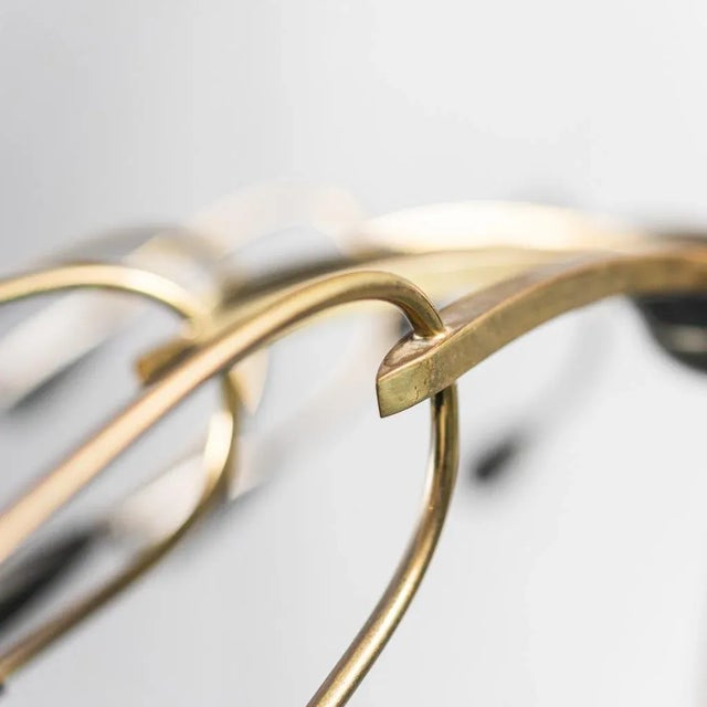 Metal Mid-Century Brass Ceiling Lamp, 1950s For Sale - Image 7 of 11