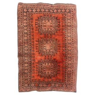Mid-Century Turkmen Rug, 1940s For Sale