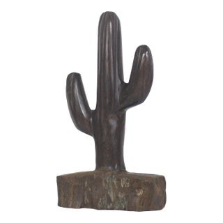 Vintage Ironwood Saguaro Cactus Sculpture For Sale