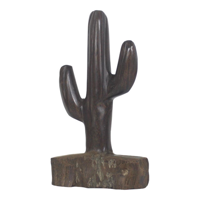 Vintage Ironwood Saguaro Cactus Sculpture For Sale
