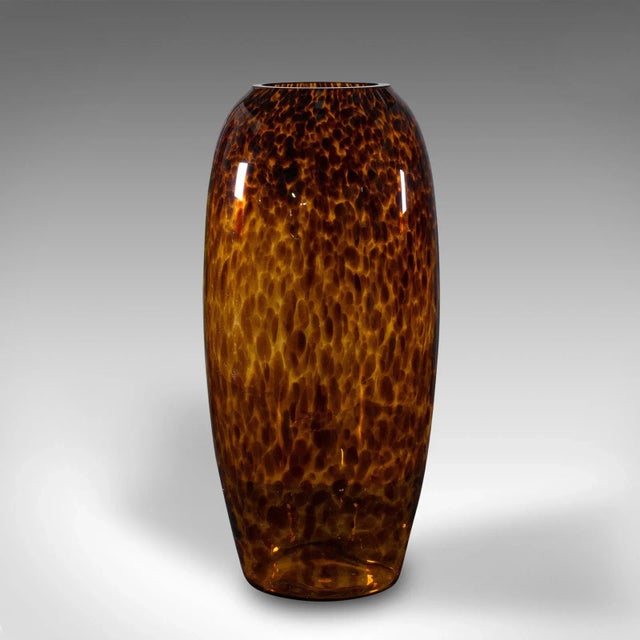 1970s 1970s Modern Tall Vintage Amber Vase, Italian, Art Glass, Flower Sleeve, Decorative For Sale - Image 5 of 9