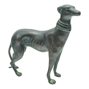 Antique Greyhound Figure, French, Bronze, Dog Paperweight, Ornament, Victorian