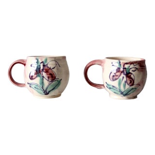 Vintage Studio Pottery Mugs - a Pair For Sale