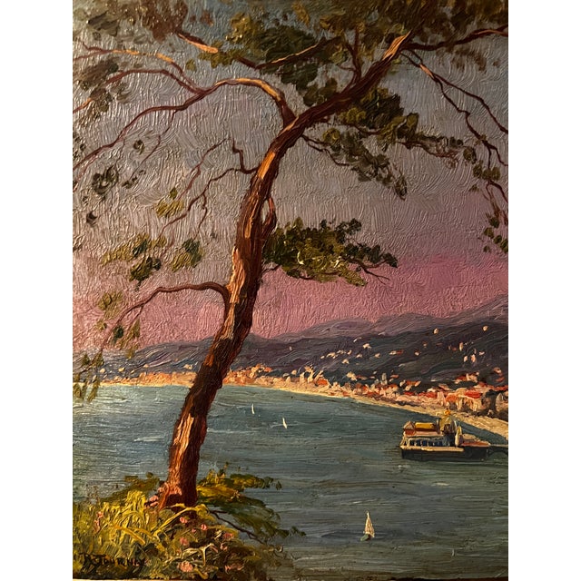 Oil on panel City of Nice, the casino signed R Journay 1930 France This delightful painting represents a panoramic view of...