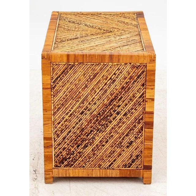 Late 20th Century Vintage Italian Rattan Side Table For Sale - Image 5 of 6