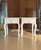 A pair of « Amira » mosaic inlaid side tables / night stands by Restoration Hardware, 21st century. These pieces are no...